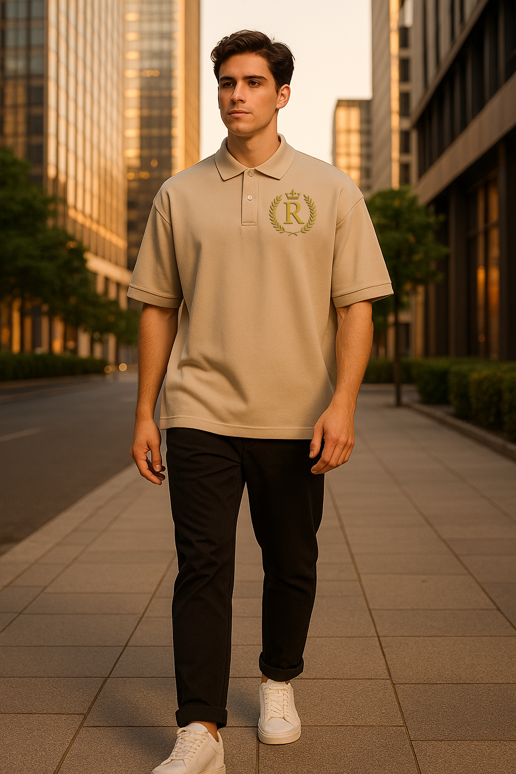 Oversized Drop-Shoulder Polo