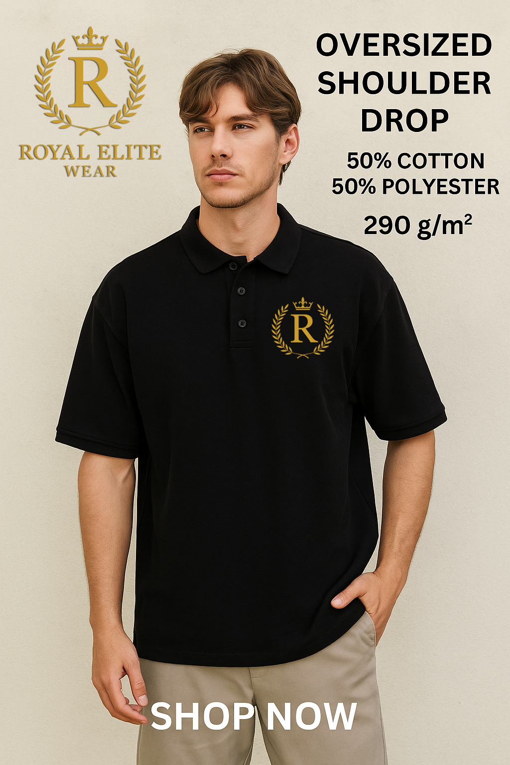 Oversized Drop-Shoulder Polo