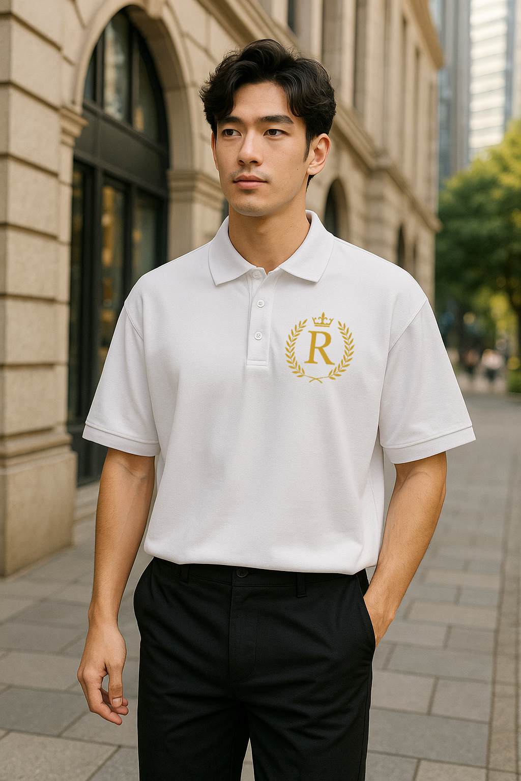 Oversized Drop-Shoulder Polo